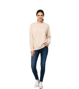 Maglione da donna ZWILLINGSHERZ, maglione invernale semplice con scollo rotondo, 46092-29 Beige