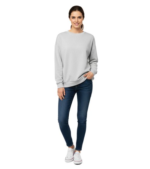 Pull ZWILLINGSHERZ pour femme, col rond, gris, réf. 46092-25