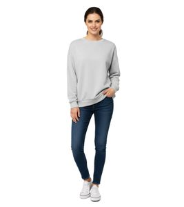 Maglione da donna ZWILLINGSHERZ, semplice maglione invernale con scollo rotondo, 46092-25 grigio