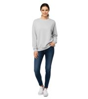 Pull ZWILLINGSHERZ pour femme, col rond, gris, réf. 46092-25