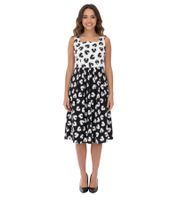 2-Pack Women's Summer Dress with Graphic Print, Sleeveless Cotton Midi Dress 948746 White/Black