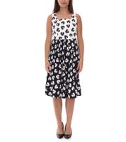 2-Pack Women's Summer Dress with Graphic Print, Sleeveless Cotton Midi Dress 948746 White/Black