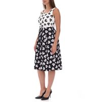 2-Pack Women's Summer Dress with Graphic Print, Sleeveless Cotton Midi Dress 948746 White/Black