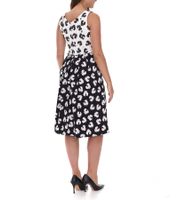 2-Pack Women's Summer Dress with Graphic Print, Sleeveless Cotton Midi Dress 948746 White/Black