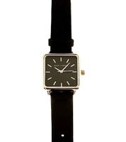 lilyandstone Women's Analog Quartz Watch with Leather Strap, Round or Square Case, Black/Rose Gold or Black/Gold