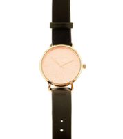 lilyandstone Women's Analog Quartz Watch with Leather Strap, Round or Square Case, Black/Rose Gold or Black/Gold