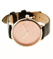lilyandstone Women's Analog Quartz Watch with Leather Strap, Round or Square Case, Black/Rose Gold or Black/Gold