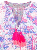 Chemisier en coton ZWILLINGSHERZ pour femme - Chemisier d'été à motif cachemire intégral 33214 Bleu/Rose/Blanc ou Vert/Rose/Blanc