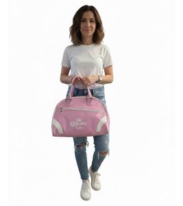 Corona Bier Bowling Bag Damen Handtasche Schulter-Tasche mit Logoschriftzug 38 x 26 x 14 cm Rosa
