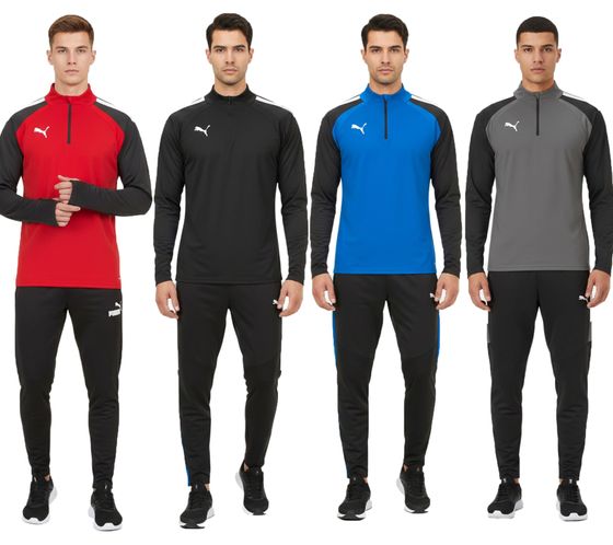 PUMA Teamliga 1/4 Zip Top Men's Sweatshirt Sustainable Training Shirt with dryCELL Sport Shirt 657236 Red, Blue, Black, or Gray