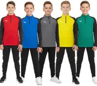 PUMA Teamliga 1/4 Zip Top Kids' Sweatshirt Sustainable Training Shirt with dryCELL Sport Shirt 657237 Red, Blue, Gray, Yellow, or Green