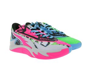 Dynamic PUMA Scoot Zero II NBA 2K Men's Basketball Shoes with NITRO FOAM and PWRTAPE Indoor Shoes 311349 01 Blue/Green/Pink/Multicolor