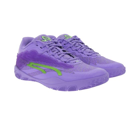 Dynamic PUMA Stewie 3 Lace Em Up Men's Basketball Shoes with NITRO FOAM Women's Indoor Shoes 311346 01 Purple/Green