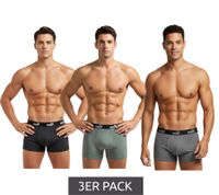 3-Pack PUMA Basic Boxer Shorts for Men, Cotton Underwear 100003547 001 Black/Grey Melange/Green