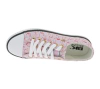 BRITISH KNIGHTS Master Lo Women's Low-Top Sneakers with Flamingo Print Lace-Up Canvas Shoes B49-3721-02 White