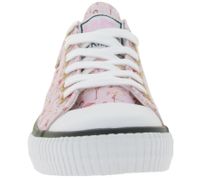 BRITISH KNIGHTS Master Lo Women's Low-Top Sneakers with Flamingo Print Lace-Up Canvas Shoes B49-3721-02 White