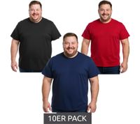 10er Sparpack ELEVATE Heros Herren T-Shirt auch in 4XL & 5XL schlichtes Baumwoll-Shirt 150 g/m2 Basic-Shirt Unterzieh-Shirt Große Größen Rot, Schwarz oder Navy