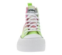 BRITISH KNIGHTS Kaya Mid Women's Mid-Top Canvas Sneakers with Reinforced Toe Lace-Up Shoes B49-3712-04 Pink/Multicolor