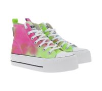 BRITISH KNIGHTS Kaya Mid Women's Mid-Top Canvas Sneakers with Reinforced Toe Lace-Up Shoes B49-3712-04 Pink/Multicolor