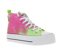 BRITISH KNIGHTS Kaya Mid Women's Mid-Top Canvas Sneakers with Reinforced Toe Lace-Up Shoes B49-3712-04 Pink/Multicolor