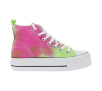 BRITISH KNIGHTS Kaya Mid Women's Mid-Top Canvas Sneakers with Reinforced Toe Lace-Up Shoes B49-3712-04 Pink/Multicolor