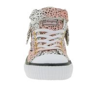 BRITISH KNIGHTS Roco Kinder Mid-Top Sneaker Schnür-Schuhe mit hoch- oder umklappbaren Schaft Teenager Mädchen B49-3726C-02 Weiß/Pink/Schwarz