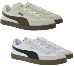 PUMA Club II Era Men's Genuine Leather Shoes Women's Sneakers in a Retro Football Design with Softfoam White/Black or Beige/Brown