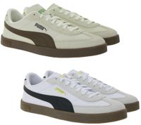 PUMA Club II Era Men's Genuine Leather Shoes Women's Sneakers in a Retro Football Design with Softfoam White/Black or Beige/Brown