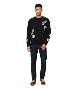 Hollister X NBA Herren Sweatshirt mit NBA-Team-Logos Baumwoll-Sweater Langarm-Shirt 322-221-1592-908 Schwarz