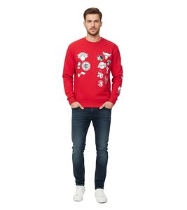 Hollister X NBA Herren Sweatshirt mit NBA-Team-Logos Baumwoll-Sweater Langarm-Shirt 322-221-1592-508 Rot