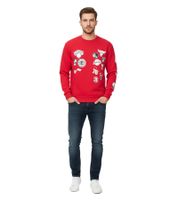 Hollister X NBA Herren Sweatshirt mit NBA-Team-Logos Baumwoll-Sweater Langarm-Shirt 322-221-1592-508 Rot