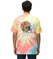 RE:COVERED X NFL San Francisco 49érs Herren T-Shirt mit Print Baumwoll-Shirt Rundhals-Shirt RCNFL13 Bunt Batik oder Grau
