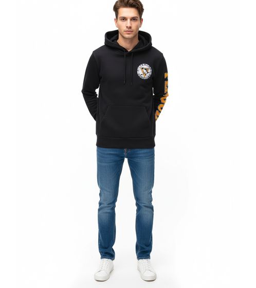 Hollister x NHL Pittsburgh Penguins Men's Hoodie with Team Logo Print, Cotton Pullover 322-221-1606-900, Black