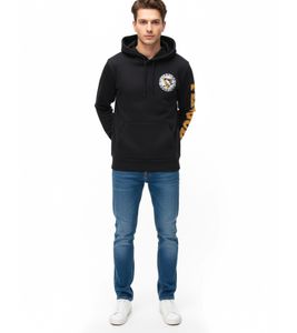 Hollister x NHL Pittsburgh Penguins Men's Hoodie with Team Logo Print, Cotton Pullover 322-221-1606-900, Black