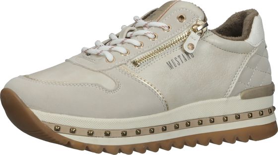 Eleganti sneakers da donna MUSTANG, scarpe con lacci 1347-308-243, beige