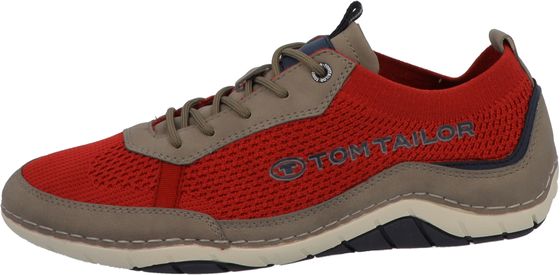 Sneakers alla moda da uomo Tom Tailor, scarpe con lacci 5383305 03127, rosse