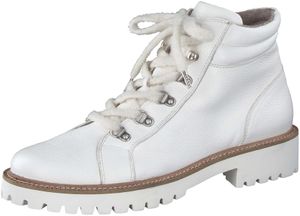 Trendy Paul Green ankle boots, lace-up shoes for women 9934-002, white