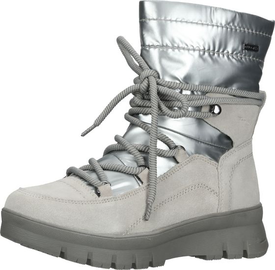 Bottines élégantes Tamaris à lacets pour femme, pointure 8-8-86413-29, coloris 204 gris.