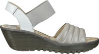 Sandales confortables FLY London, chaussures à enfiler pour femmes P501414 001 argent
