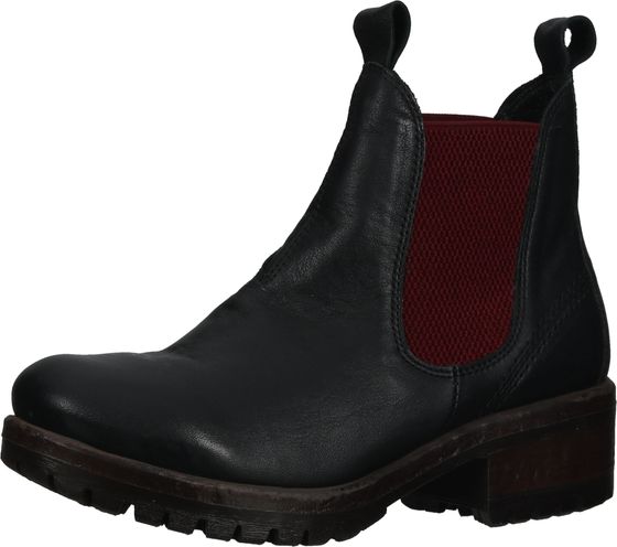 Botines de moda LAZAMANI, zapatos sin cordones para mujer 68002 negro-rojo Negro