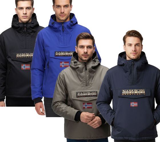 NAPAPIJRI Rainforest Next wasserabweisende Anorak-Jacke Outdoor-Jacke Schwarz, Royalblau, Dunkelblau oder Grau
