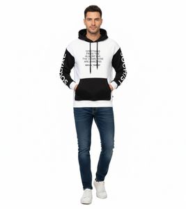 Hollister X Social Tourist Men's Hoodie, Cotton Pullover, Oversized, 365-352-0001-101, White/Black