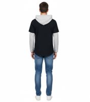 Hollister X NBA Herren Hoodie-Jacke mit Team-Logos Baumwoll-Jacke im Layer-Look 325-259-2631-900 Schwarz/Grau