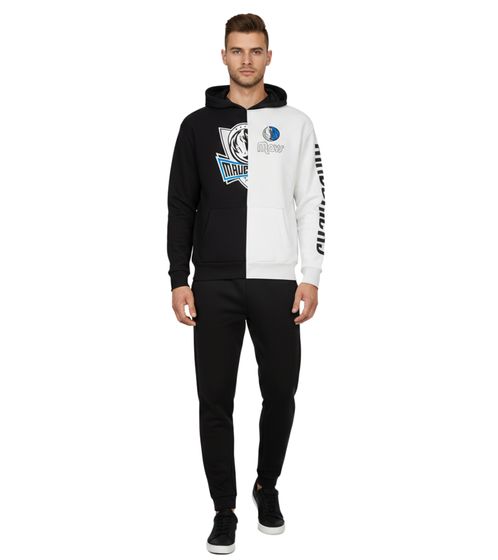 Hollister X NBA Dallas Mavericks Men's Hoodie with Team Logo Print, Cotton Pullover 322-221-1590-125, White/Black