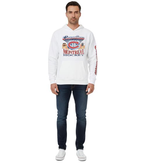 Hollister x NHL Montreal Canadiens Men's Hoodie with Team Logo Print, Cotton Pullover 322-221-1606-100 White