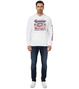 Hollister x NHL Montreal Canadiens Men's Hoodie with Team Logo Print, Cotton Pullover 322-221-1606-100 White
