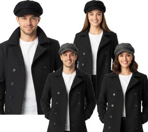 Berretto Baker Boy in feltro ZWILLINGSHERZ, copricapo estivo, berretto con visiera KL3888 grigio o nero