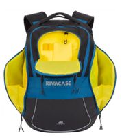 Rivacase Mercantour Rucksack mit 15,6" Laptopfach Alltags-Rucksack 20L 5225 BK Schwarz/Blau