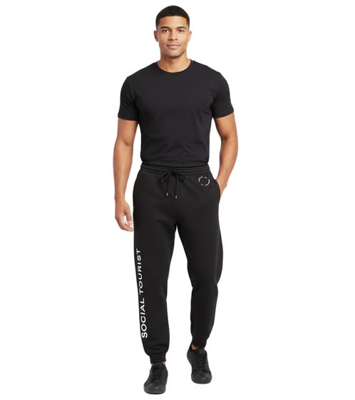 Hollister X Social Tourist Herren Jogginghose Baumwoll-Hose Homewear-Hose 365-347-0001-900 Schwarz