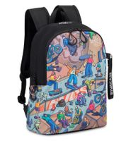 Rivacase Agora Urban Skaters Rucksack Alltags-Rucksack Schul-Rucksack 12L 5420 BK Schwarz/Bunt